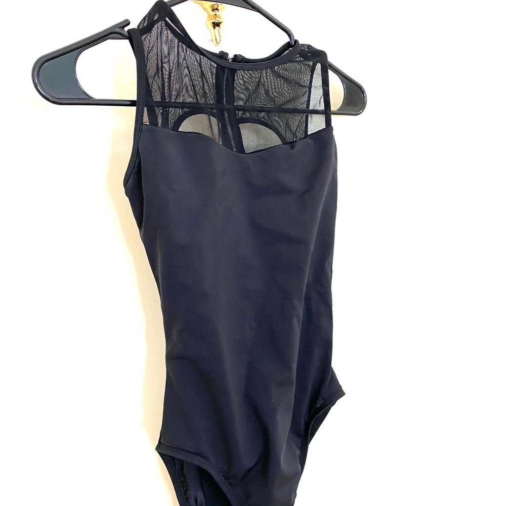 Natalie Black Mesh Leotard